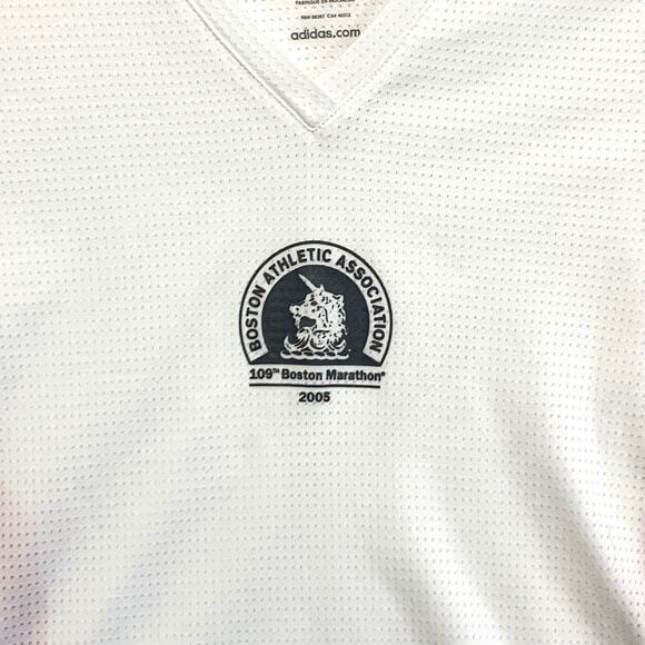 Adidas Climacool 2005 Boston Marathon Mesh Short Sleeve Tee Men's Sz M White - Picture 4 of 7